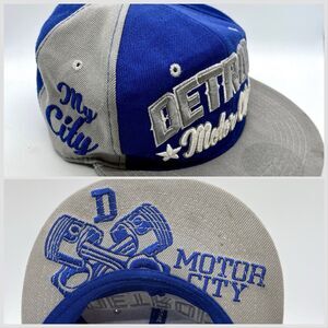 Rare Detroit Motor City My City Snapback Hat OSFM Blue Gray Flat Bill